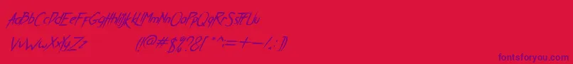 フォントBreatheKarmaItalic – 赤い背景に紫のフォント