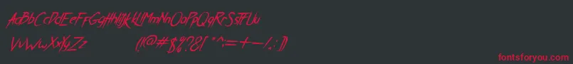 BreatheKarmaItalic Font – Red Fonts on Black Background