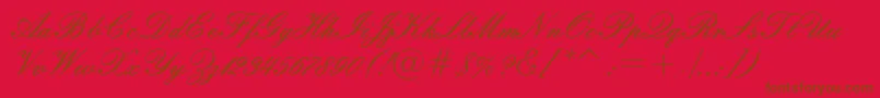 Czcionka Embassyn – brązowe czcionki na czerwonym tle