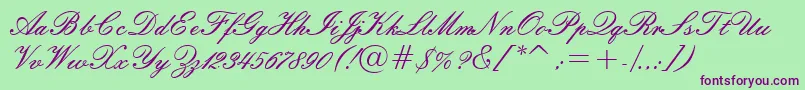 Embassyn Font – Purple Fonts on Green Background