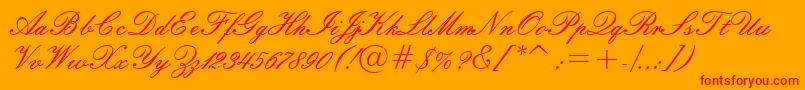 Embassyn Font – Red Fonts on Orange Background