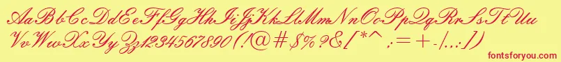 Embassyn Font – Red Fonts on Yellow Background