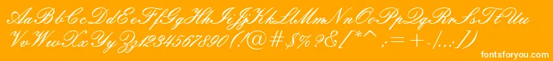 Embassyn Font – White Fonts on Orange Background