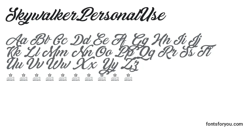 SkywalkerPersonalUse Font – alphabet, numbers, special characters