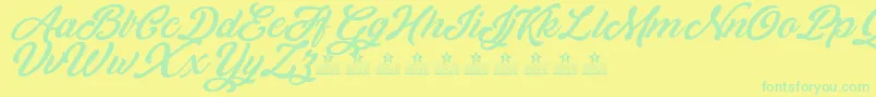 SkywalkerPersonalUse Font – Green Fonts on Yellow Background