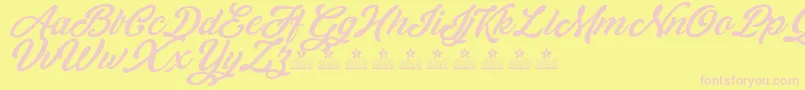 SkywalkerPersonalUse-Schriftart – Rosa Schriften auf gelbem Hintergrund