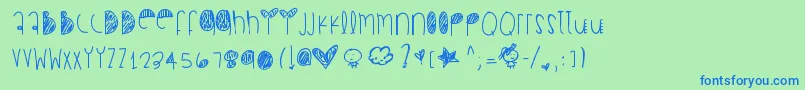 Comeovertonite Font – Blue Fonts on Green Background