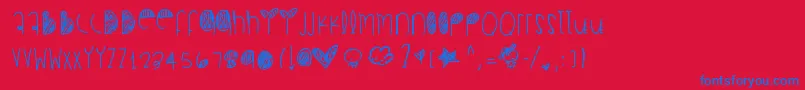 フォントComeovertonite – 赤い背景に青い文字