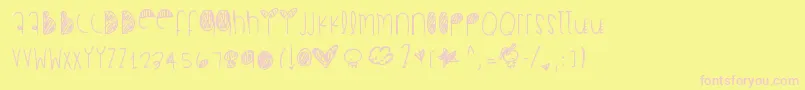 Comeovertonite Font – Pink Fonts on Yellow Background