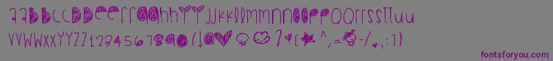Шрифт Comeovertonite – фиолетовые шрифты на сером фоне