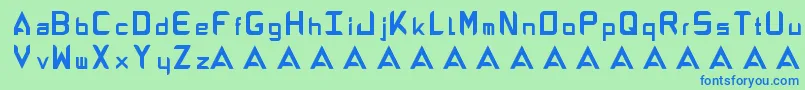Czcionka AbandonAlphabeta – niebieskie czcionki na zielonym tle