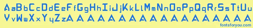 AbandonAlphabeta Font – Blue Fonts on Yellow Background