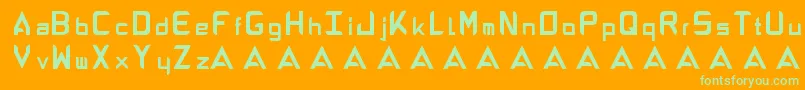 AbandonAlphabeta Font – Green Fonts on Orange Background