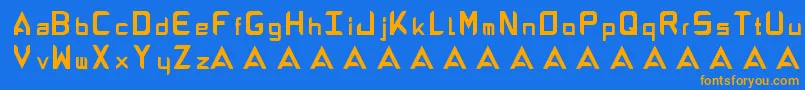AbandonAlphabeta Font – Orange Fonts on Blue Background