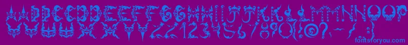 Tiranafont Font – Blue Fonts on Purple Background