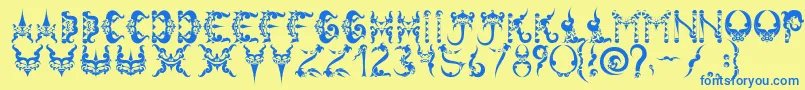 Tiranafont Font – Blue Fonts on Yellow Background