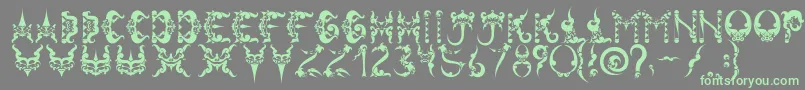 Tiranafont Font – Green Fonts on Gray Background