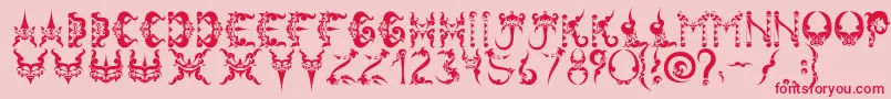 Tiranafont Font – Red Fonts on Pink Background