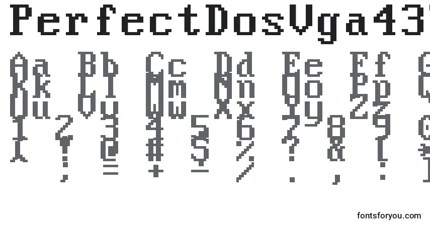 PerfectDosVga437Win-fontti – aakkoset, numerot, erikoismerkit