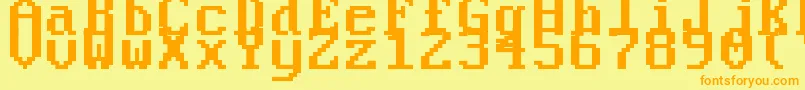 PerfectDosVga437Win Font – Orange Fonts on Yellow Background