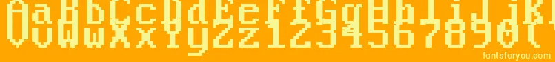 PerfectDosVga437Win Font – Yellow Fonts on Orange Background