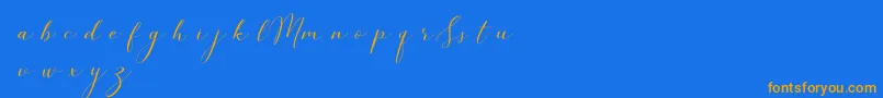 SimpleMonologueDemo-Schriftart – Orangefarbene Schriften auf blauem Hintergrund