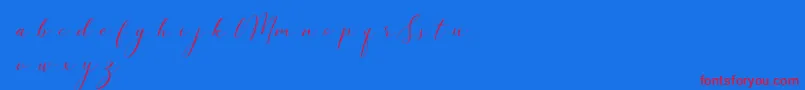 SimpleMonologueDemo-Schriftart – Rote Schriften auf blauem Hintergrund