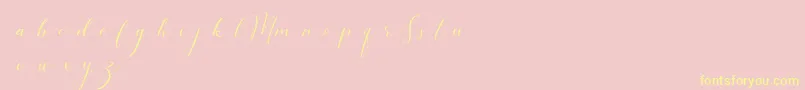 SimpleMonologueDemo-Schriftart – Gelbe Schriften auf rosa Hintergrund