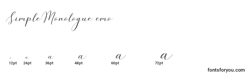 Größen der Schriftart SimpleMonologueDemo (58044)