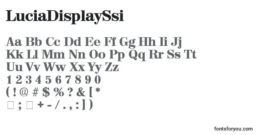 LuciaDisplaySsi-fontti – aakkoset, numerot, erikoismerkit