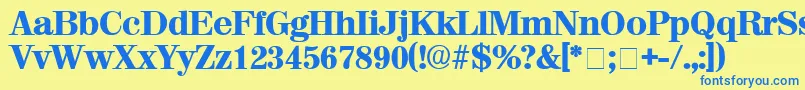 LuciaDisplaySsi Font – Blue Fonts on Yellow Background