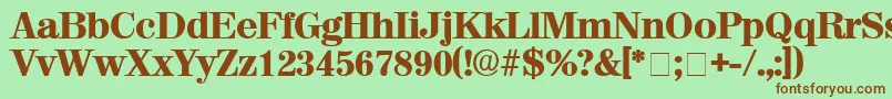 LuciaDisplaySsi-fontti – ruskeat fontit vihreällä taustalla