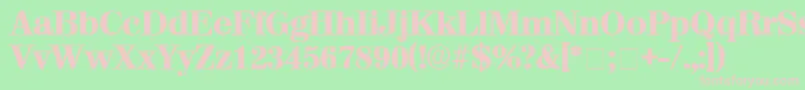 LuciaDisplaySsi-Schriftart – Rosa Schriften auf grünem Hintergrund