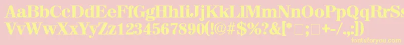 LuciaDisplaySsi Font – Yellow Fonts on Pink Background