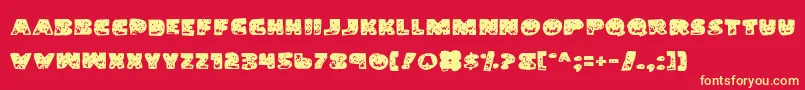 Landg Font – Yellow Fonts on Red Background