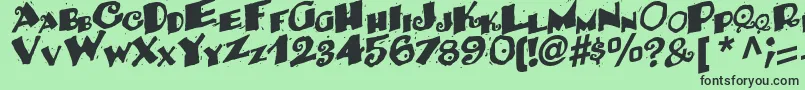 Weitere Informationen zur BackRegularTtstd-Schriftart BackRegularTtstd-Schriftart – Schwarze Schriften auf grünem Hintergrund