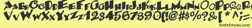 BackRegularTtstd Font – Black Fonts on Yellow Background