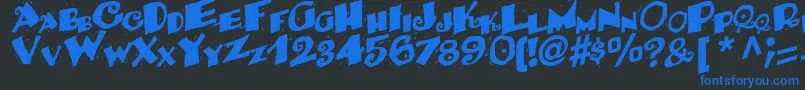 BackRegularTtstd Font – Blue Fonts on Black Background