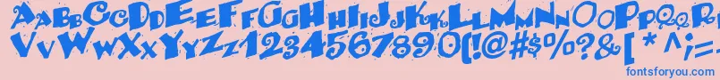 BackRegularTtstd-Schriftart – Blaue Schriften auf rosa Hintergrund