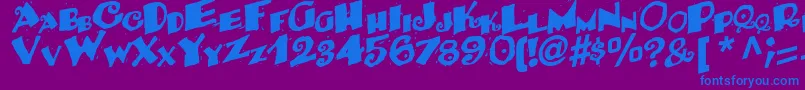 BackRegularTtstd Font – Blue Fonts on Purple Background