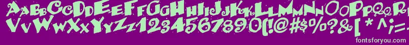 BackRegularTtstd Font – Green Fonts on Purple Background