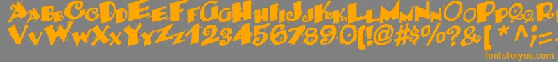 Weitere Informationen zur BackRegularTtstd-Schriftart BackRegularTtstd-Schriftart – Orangefarbene Schriften auf grauem Hintergrund
