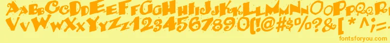 Fonte BackRegularTtstd – fontes laranjas em um fundo amarelo