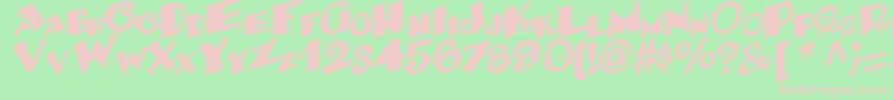 BackRegularTtstd Font – Pink Fonts on Green Background