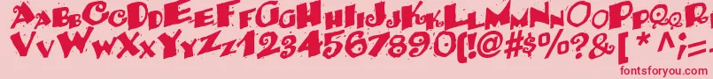 Fonte BackRegularTtstd – fontes vermelhas em um fundo rosa