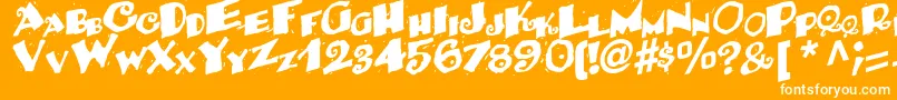 BackRegularTtstd-Schriftart – Weiße Schriften auf orangefarbenem Hintergrund
