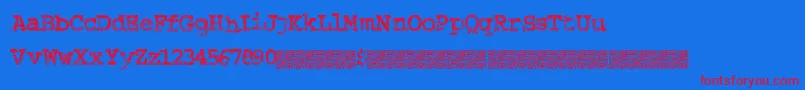 Strungpiano Font – Red Fonts on Blue Background