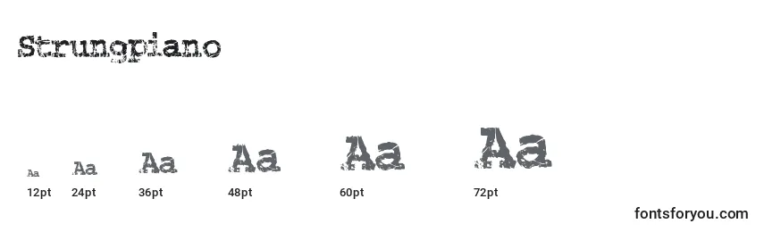 Размеры шрифта Strungpiano