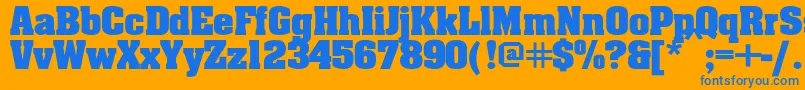 Aaronbold Font – Blue Fonts on Orange Background