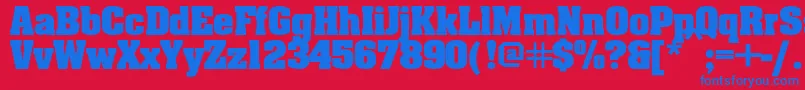 Aaronbold Font – Blue Fonts on Red Background